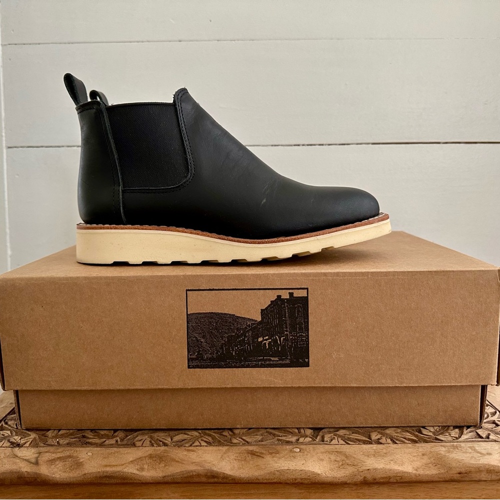 Red Wing Black Ankle Boots with Elastic Panels
